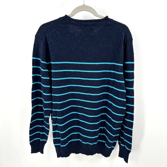 Club Room striped crewneck sweater in blue Size L - Picture 7 of 7